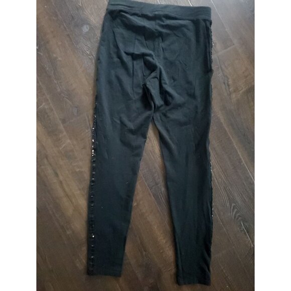 x2 VS PINK Leggings All Black & Black Sequin Activewear Stretch Size Medium Lot - Picture 5 of 8